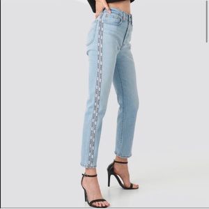 Levi’s 501 Crop Logo Tape High Rise Straight - light wash - W34 L26